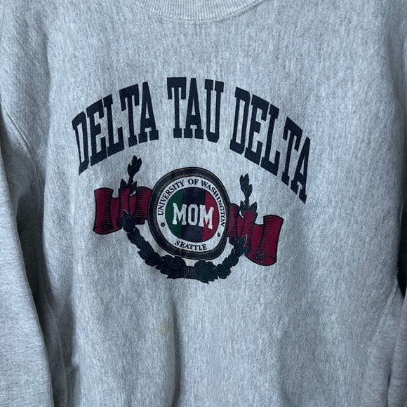 VTG LEE UW Delta Tau Delta Crewneck USA Large - Picture 2 of 5